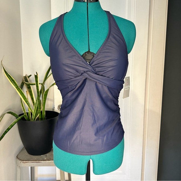 Athleta Tara Halter Tankini NWT 34D/DD Navy - Picture 1 of 14